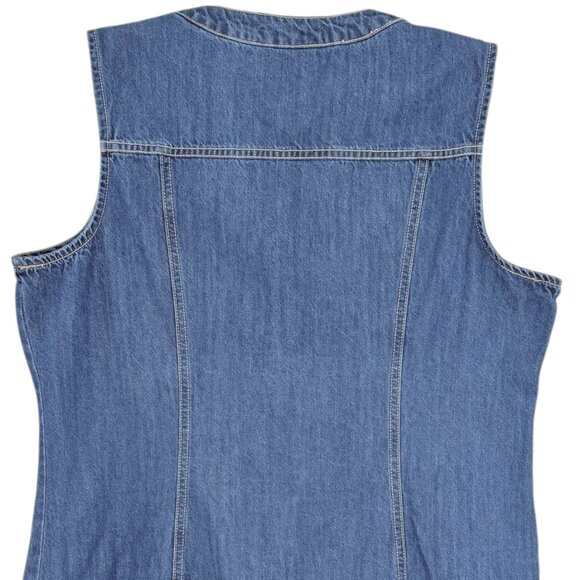 Time And Tru Women's Denim Sleeveless V-neck Button-Down Dress Size XL 16-18 NWT - Picture 5 of 9